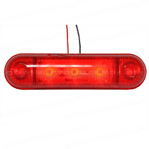 Фонарь габаритный LED 24V, красный (L=95мм, 3-светодиода)